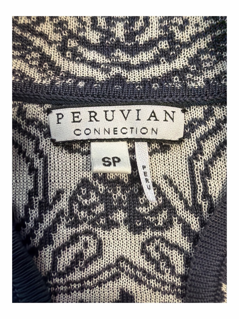 NWOT Peruvian Connection Balinese Knit Jacket Pima Cotton Cardigan - Picture 4 of 5